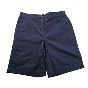 NWT Chicos sz 0 (4) Comfort waist stretch shorts deep navy comfort 9 inch inseam